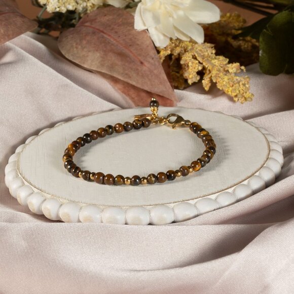 Bracelet Adjustable Handmade Clear Crystal tiger eye stone multicolored Gift - Picture 1 of 6